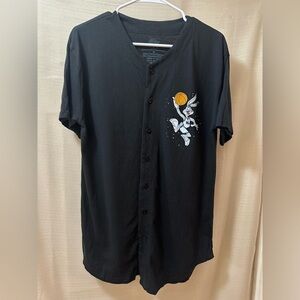 Space Jam Tune Squad Button-Up Jersey Tee | Size M